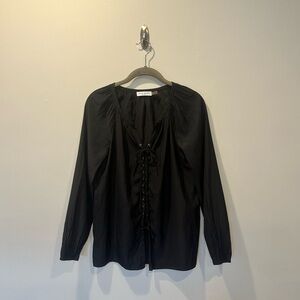 Ramy Brook Long Sleeve Lace Up Blouse - XS